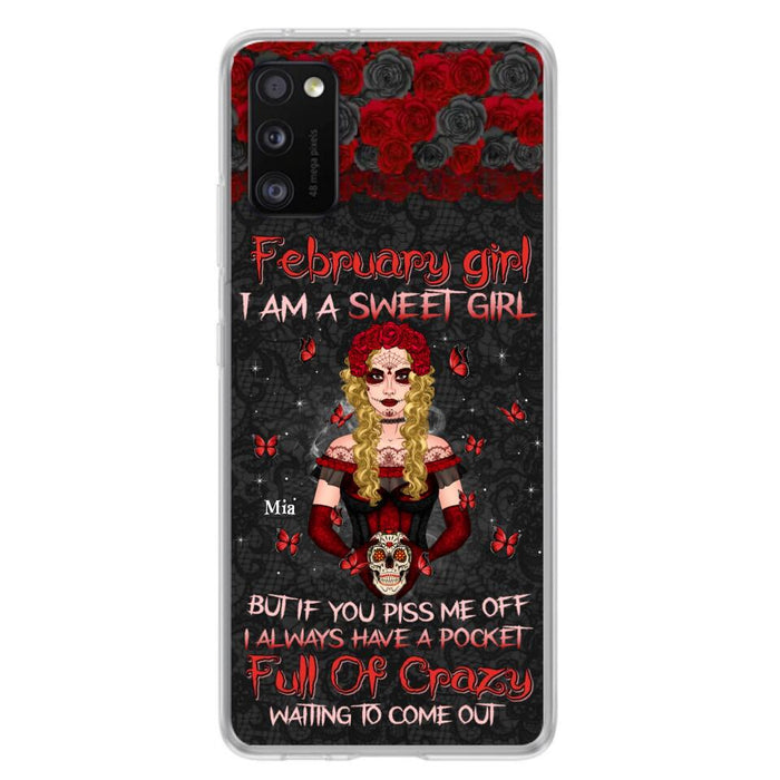 Custom Personalized Skull Girl Phone Case - Birthday Gift Idea For Skull Lover - I Am A Sweet Girl - Case For iPhone And Samsung