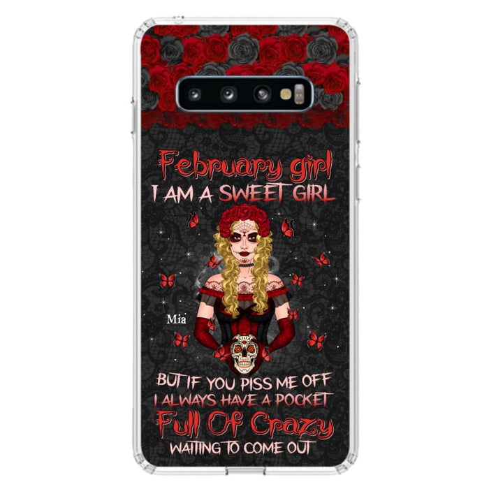 Custom Personalized Skull Girl Phone Case - Birthday Gift Idea For Skull Lover - I Am A Sweet Girl - Case For iPhone And Samsung