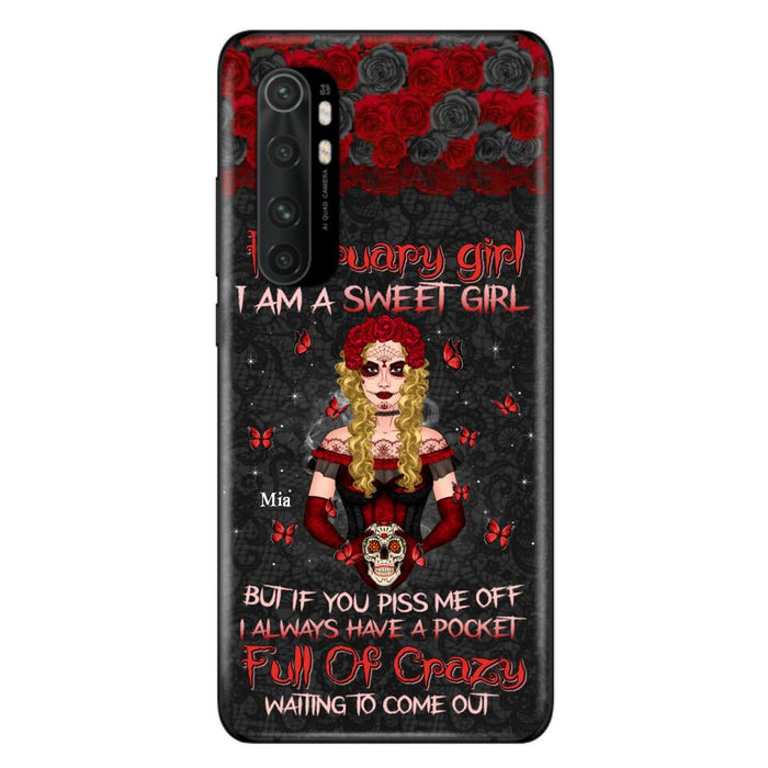 Custom Personalized Skull Girl Phone Case - Birthday Gift Idea For Skull Lover - I Am A Sweet Girl - Case For Xiaomi, Oppo And Huawei