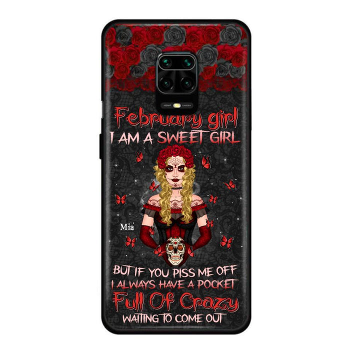 Custom Personalized Skull Girl Phone Case - Birthday Gift Idea For Skull Lover - I Am A Sweet Girl - Case For Xiaomi, Oppo And Huawei