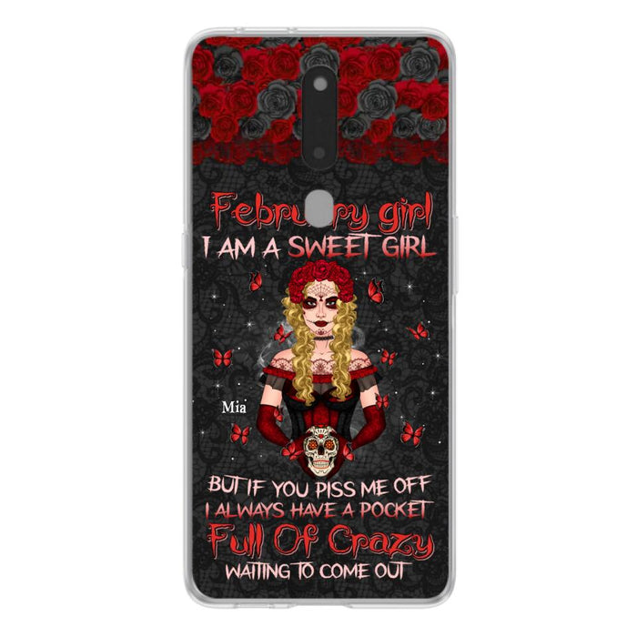 Custom Personalized Skull Girl Phone Case - Birthday Gift Idea For Skull Lover - I Am A Sweet Girl - Case For Xiaomi, Oppo And Huawei