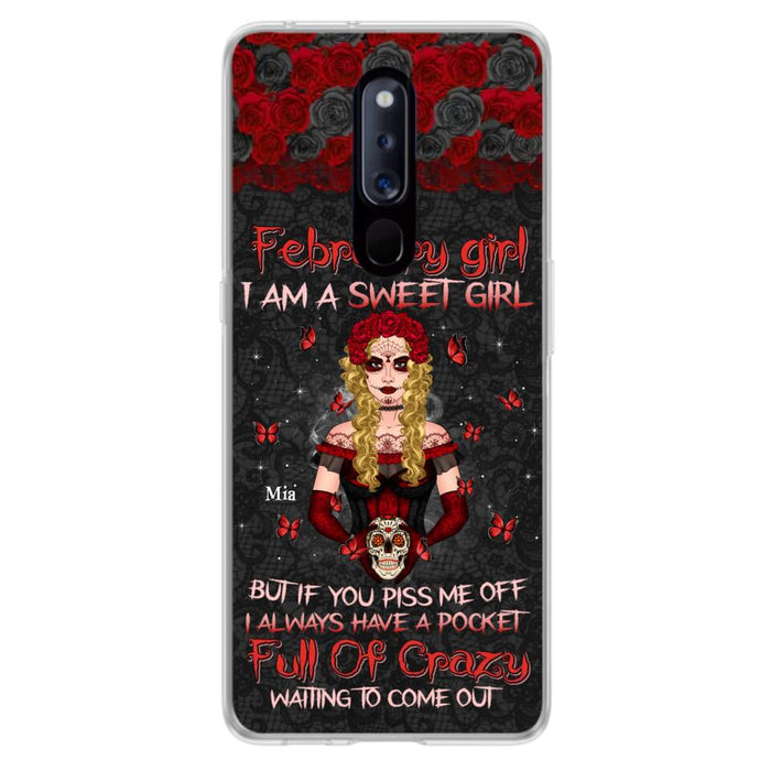 Custom Personalized Skull Girl Phone Case - Birthday Gift Idea For Skull Lover - I Am A Sweet Girl - Case For Xiaomi, Oppo And Huawei