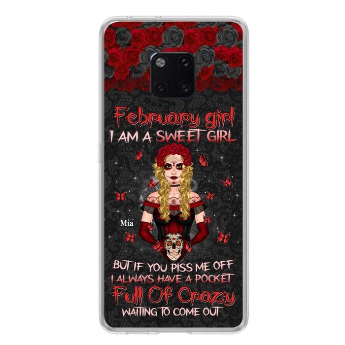 Custom Personalized Skull Girl Phone Case - Birthday Gift Idea For Skull Lover - I Am A Sweet Girl - Case For Xiaomi, Oppo And Huawei