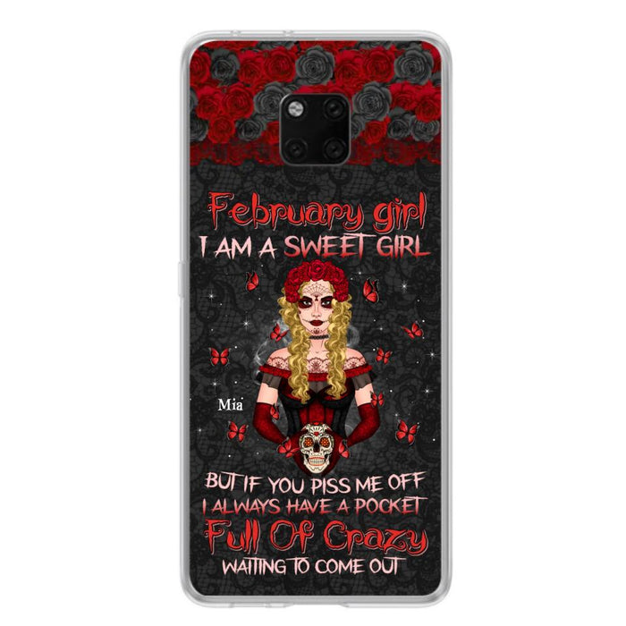 Custom Personalized Skull Girl Phone Case - Birthday Gift Idea For Skull Lover - I Am A Sweet Girl - Case For Xiaomi, Oppo And Huawei