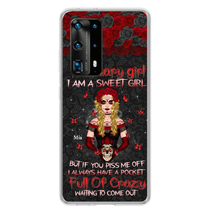 Custom Personalized Skull Girl Phone Case - Birthday Gift Idea For Skull Lover - I Am A Sweet Girl - Case For Xiaomi, Oppo And Huawei