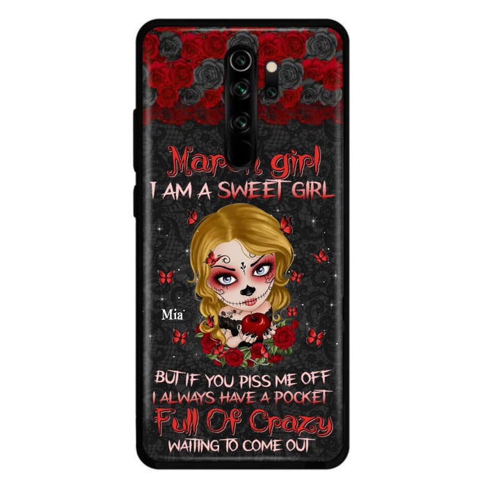 Custom Personalized Sweet Skull Girl Phone Case - Birthday Gift Idea For Skull Lover - I Am A Sweet Girl - Case For Xiaomi, Oppo And Huawei