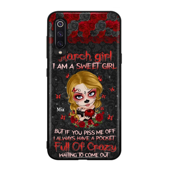 Custom Personalized Sweet Skull Girl Phone Case - Birthday Gift Idea For Skull Lover - I Am A Sweet Girl - Case For Xiaomi, Oppo And Huawei