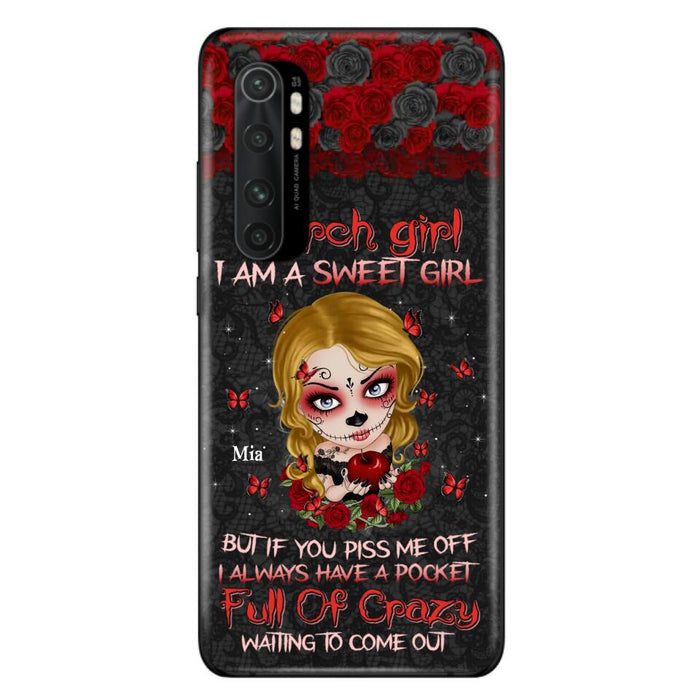 Custom Personalized Sweet Skull Girl Phone Case - Birthday Gift Idea For Skull Lover - I Am A Sweet Girl - Case For Xiaomi, Oppo And Huawei