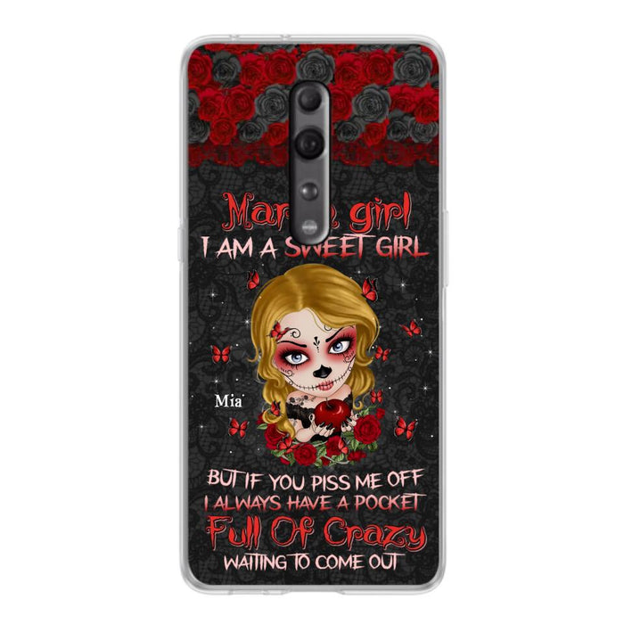 Custom Personalized Sweet Skull Girl Phone Case - Birthday Gift Idea For Skull Lover - I Am A Sweet Girl - Case For Xiaomi, Oppo And Huawei