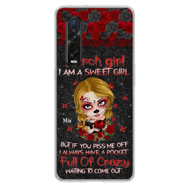 Custom Personalized Sweet Skull Girl Phone Case - Birthday Gift Idea For Skull Lover - I Am A Sweet Girl - Case For Xiaomi, Oppo And Huawei