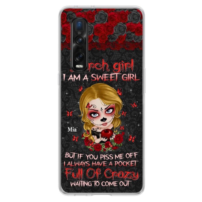 Custom Personalized Sweet Skull Girl Phone Case - Birthday Gift Idea For Skull Lover - I Am A Sweet Girl - Case For Xiaomi, Oppo And Huawei