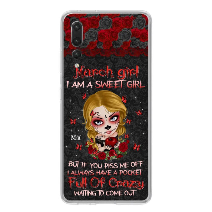 Custom Personalized Sweet Skull Girl Phone Case - Birthday Gift Idea For Skull Lover - I Am A Sweet Girl - Case For Xiaomi, Oppo And Huawei