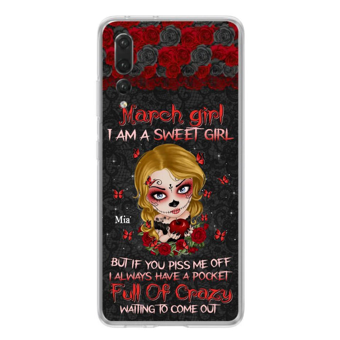 Custom Personalized Sweet Skull Girl Phone Case - Birthday Gift Idea For Skull Lover - I Am A Sweet Girl - Case For Xiaomi, Oppo And Huawei