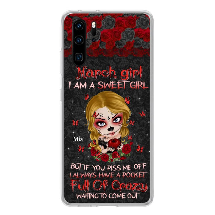 Custom Personalized Sweet Skull Girl Phone Case - Birthday Gift Idea For Skull Lover - I Am A Sweet Girl - Case For Xiaomi, Oppo And Huawei