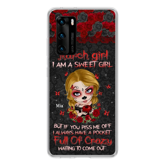 Custom Personalized Sweet Skull Girl Phone Case - Birthday Gift Idea For Skull Lover - I Am A Sweet Girl - Case For Xiaomi, Oppo And Huawei