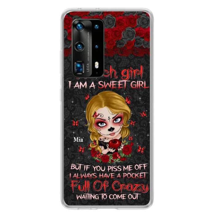 Custom Personalized Sweet Skull Girl Phone Case - Birthday Gift Idea For Skull Lover - I Am A Sweet Girl - Case For Xiaomi, Oppo And Huawei