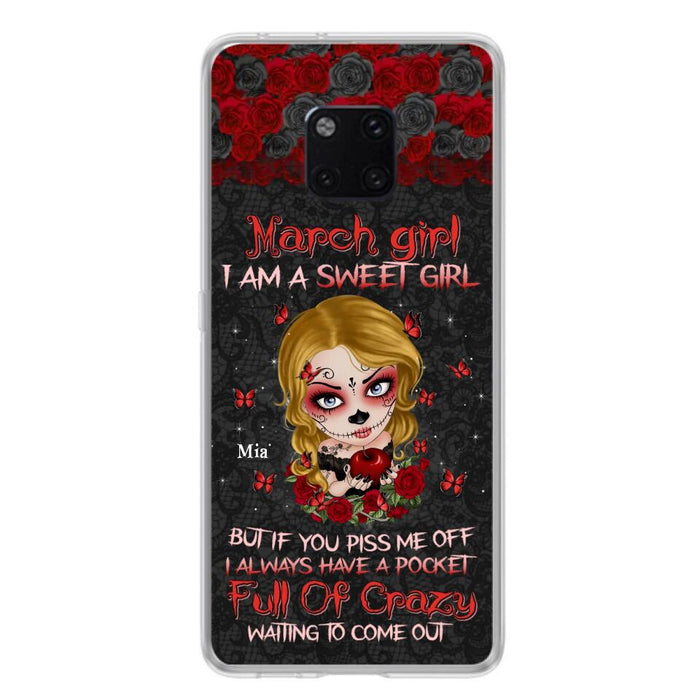 Custom Personalized Sweet Skull Girl Phone Case - Birthday Gift Idea For Skull Lover - I Am A Sweet Girl - Case For Xiaomi, Oppo And Huawei