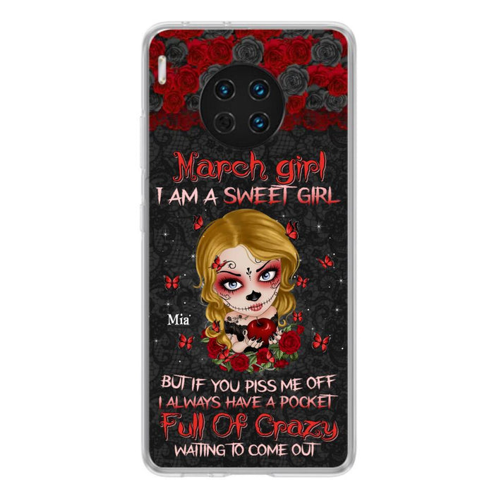 Custom Personalized Sweet Skull Girl Phone Case - Birthday Gift Idea For Skull Lover - I Am A Sweet Girl - Case For Xiaomi, Oppo And Huawei