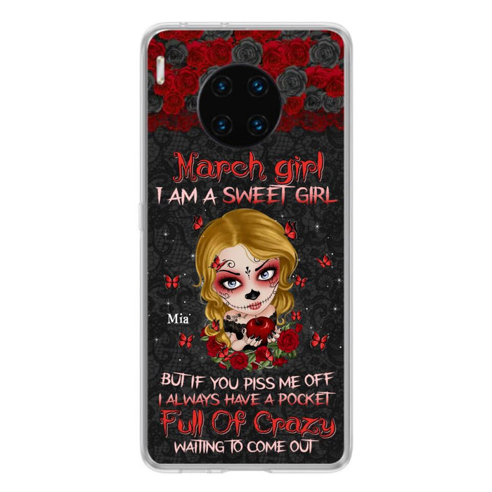 Custom Personalized Sweet Skull Girl Phone Case - Birthday Gift Idea For Skull Lover - I Am A Sweet Girl - Case For Xiaomi, Oppo And Huawei