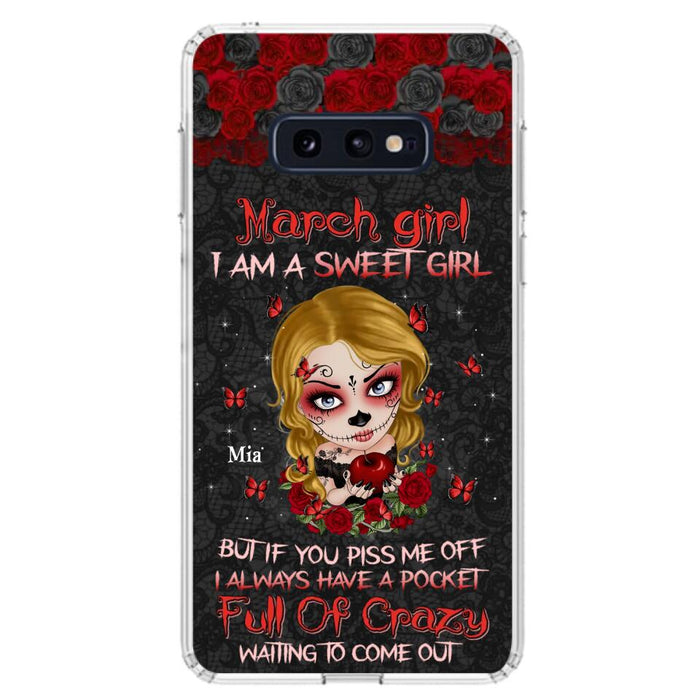 Custom Personalized Sweet Skull Girl Phone Case - Birthday Gift Idea For Girl/ Skull Lover - I Am A Sweet Girl - Case For iPhone And Samsung