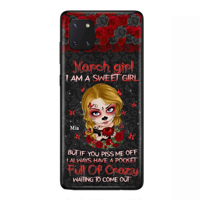 Custom Personalized Sweet Skull Girl Phone Case - Birthday Gift Idea For Girl/ Skull Lover - I Am A Sweet Girl - Case For iPhone And Samsung