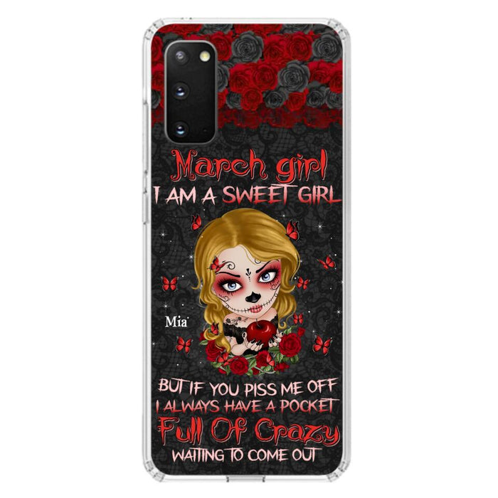 Custom Personalized Sweet Skull Girl Phone Case - Birthday Gift Idea For Girl/ Skull Lover - I Am A Sweet Girl - Case For iPhone And Samsung