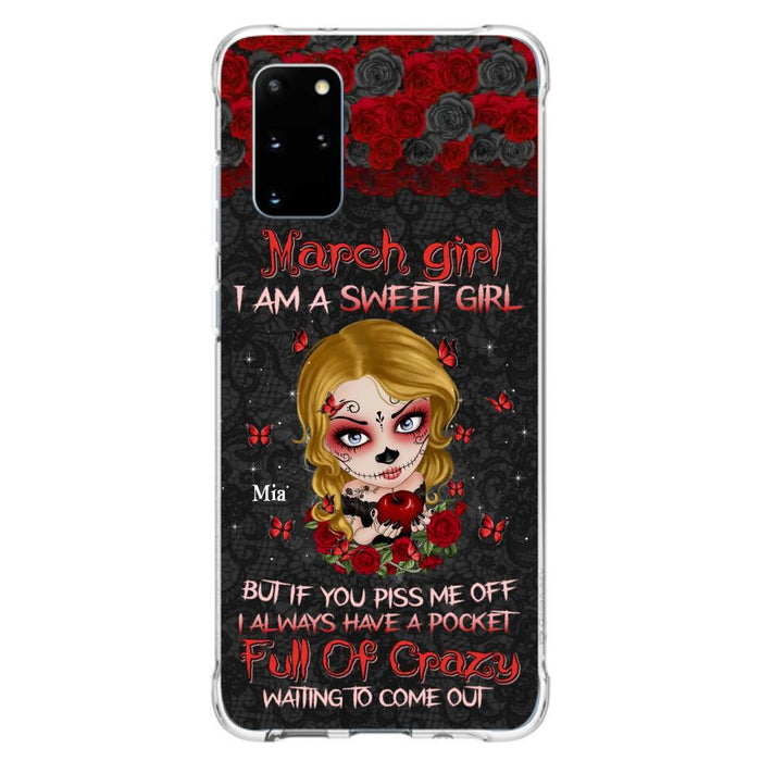 Custom Personalized Sweet Skull Girl Phone Case - Birthday Gift Idea For Girl/ Skull Lover - I Am A Sweet Girl - Case For iPhone And Samsung