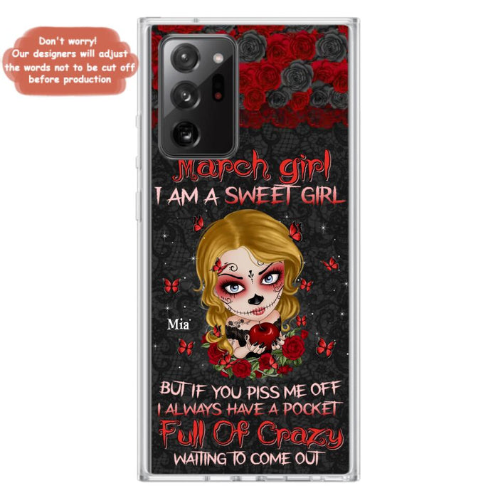 Custom Personalized Sweet Skull Girl Phone Case - Birthday Gift Idea For Girl/ Skull Lover - I Am A Sweet Girl - Case For iPhone And Samsung