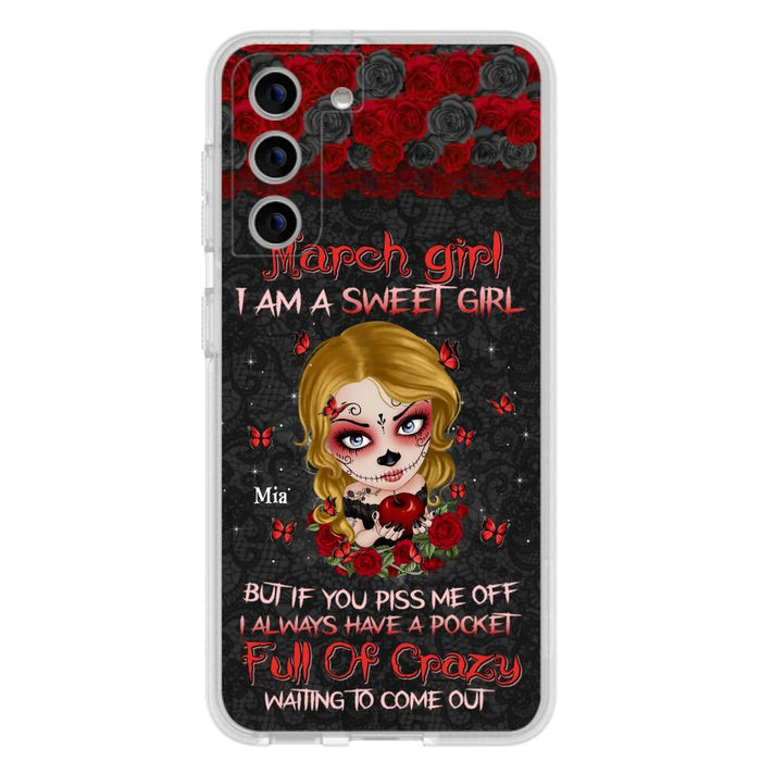 Custom Personalized Sweet Skull Girl Phone Case - Birthday Gift Idea For Girl/ Skull Lover - I Am A Sweet Girl - Case For iPhone And Samsung