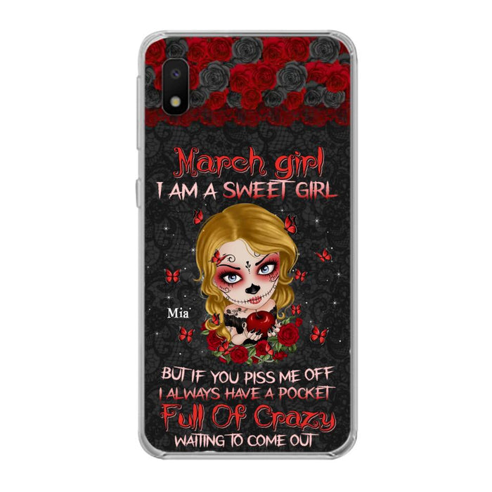 Custom Personalized Sweet Skull Girl Phone Case - Birthday Gift Idea For Girl/ Skull Lover - I Am A Sweet Girl - Case For iPhone And Samsung