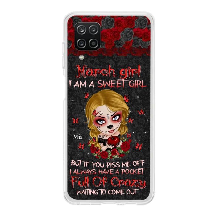 Custom Personalized Sweet Skull Girl Phone Case - Birthday Gift Idea For Girl/ Skull Lover - I Am A Sweet Girl - Case For iPhone And Samsung