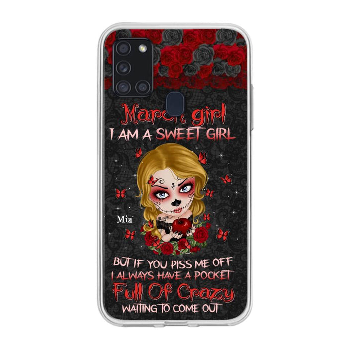 Custom Personalized Sweet Skull Girl Phone Case - Birthday Gift Idea For Girl/ Skull Lover - I Am A Sweet Girl - Case For iPhone And Samsung