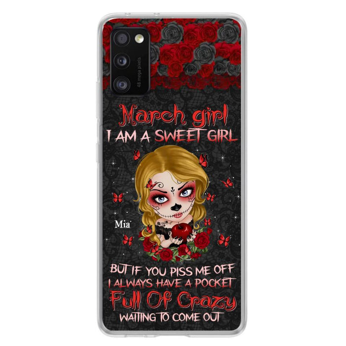 Custom Personalized Sweet Skull Girl Phone Case - Birthday Gift Idea For Girl/ Skull Lover - I Am A Sweet Girl - Case For iPhone And Samsung