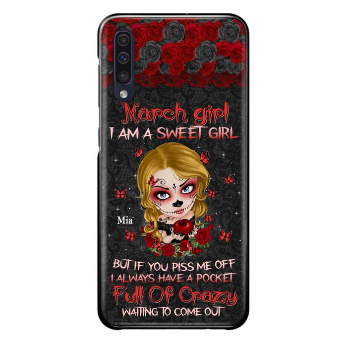 Custom Personalized Sweet Skull Girl Phone Case - Birthday Gift Idea For Girl/ Skull Lover - I Am A Sweet Girl - Case For iPhone And Samsung