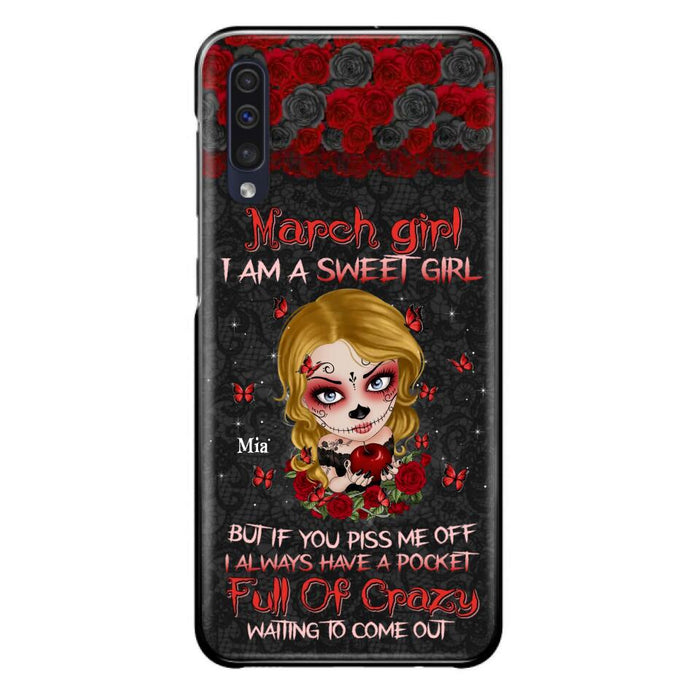 Custom Personalized Sweet Skull Girl Phone Case - Birthday Gift Idea For Girl/ Skull Lover - I Am A Sweet Girl - Case For iPhone And Samsung