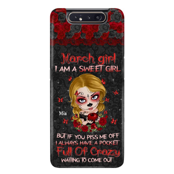 Custom Personalized Sweet Skull Girl Phone Case - Birthday Gift Idea For Girl/ Skull Lover - I Am A Sweet Girl - Case For iPhone And Samsung