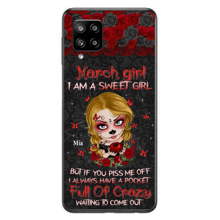 Custom Personalized Sweet Skull Girl Phone Case - Birthday Gift Idea For Girl/ Skull Lover - I Am A Sweet Girl - Case For iPhone And Samsung