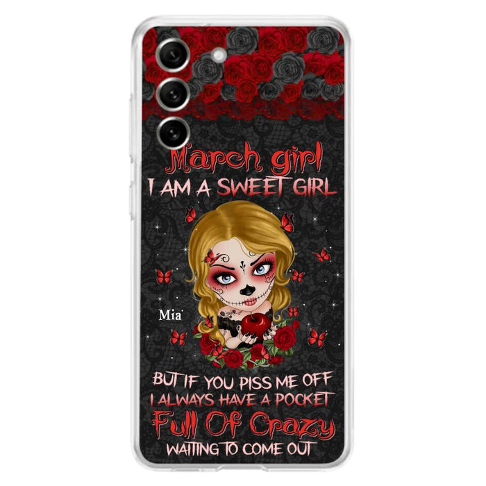 Custom Personalized Sweet Skull Girl Phone Case - Birthday Gift Idea For Girl/ Skull Lover - I Am A Sweet Girl - Case For iPhone And Samsung