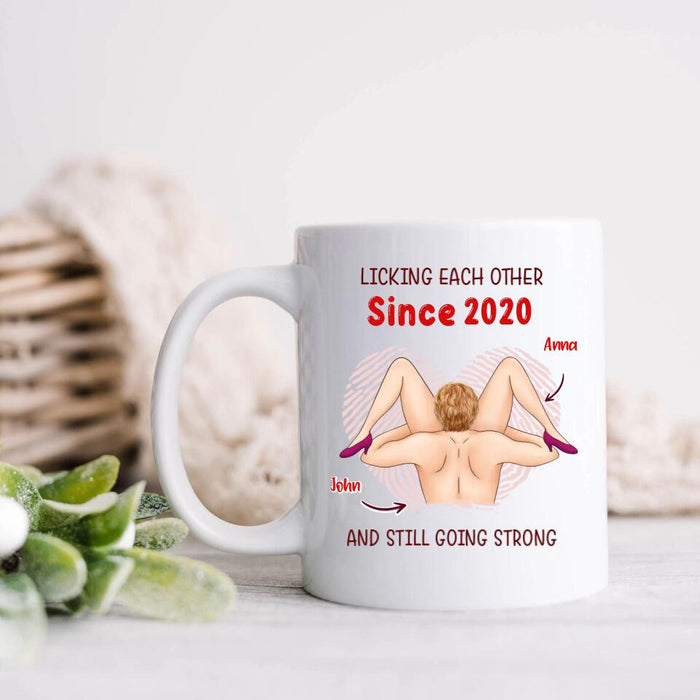 Custom Personalized Mug Coffee - Valentine's Day Gift For Him/Her - Licking Each Other And Still Going Strong