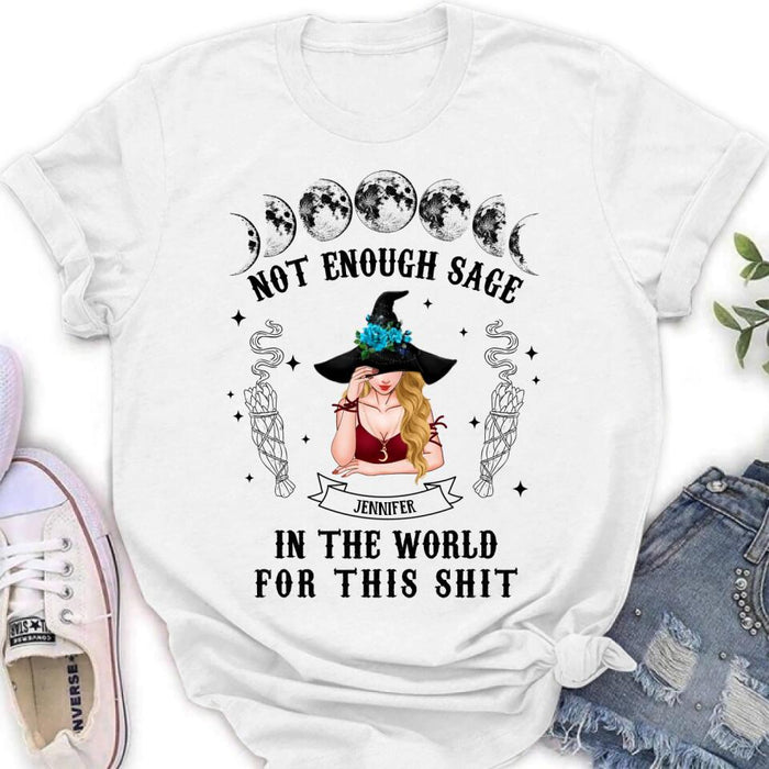 Custom Personalized Witch T-Shirt/Long Sleeve/Sweatshirt/Hoodie - Gift For Halloween/Witch - Not Enough Sage In The World