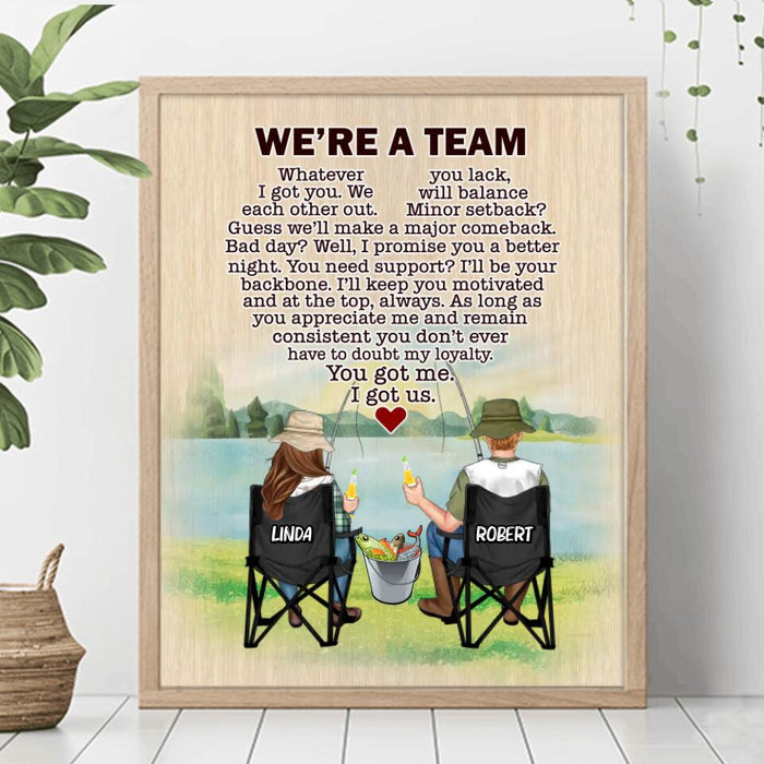Custom Personalized Fishing Couple Vertical Poster - Gift Idea For Couple/Fishing Lovers - We're A Team