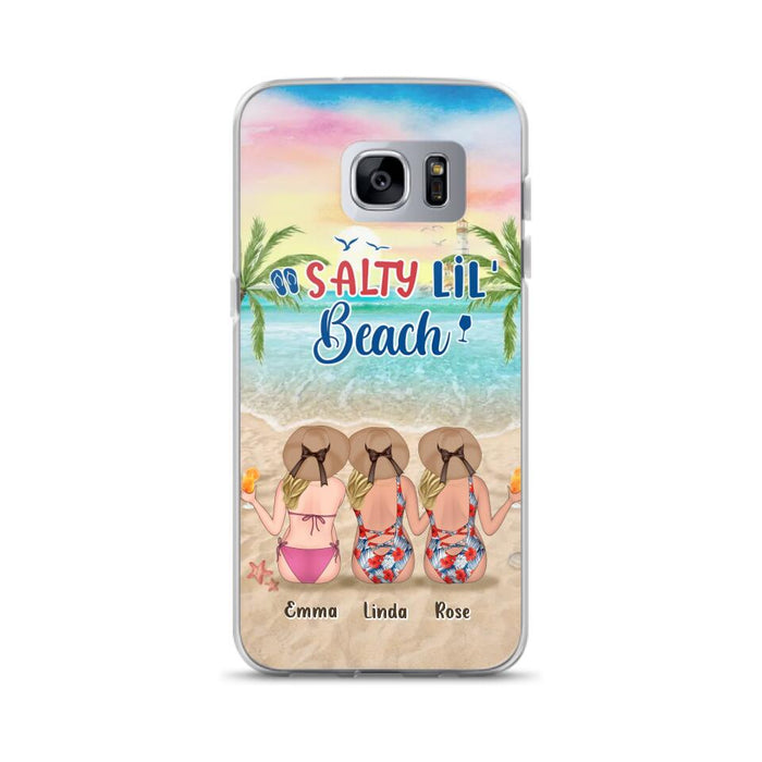 Custom Personalized Beach Girls Phone Case - Upto 3 Girls - Gift Idea For Friends/ Sisters - Salty Lil' Beach - Case For iPhone And Samsung