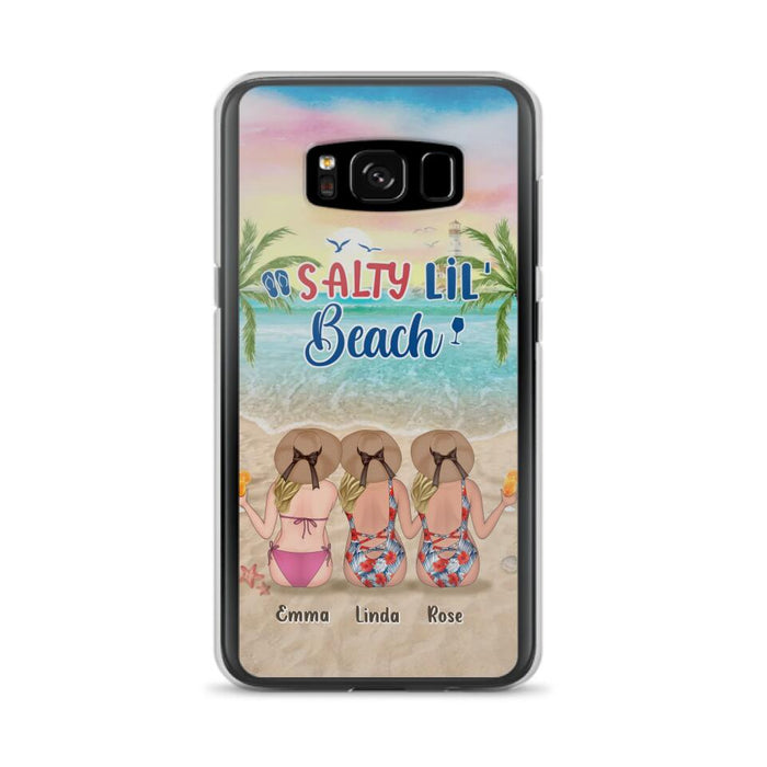 Custom Personalized Beach Girls Phone Case - Upto 3 Girls - Gift Idea For Friends/ Sisters - Salty Lil' Beach - Case For iPhone And Samsung