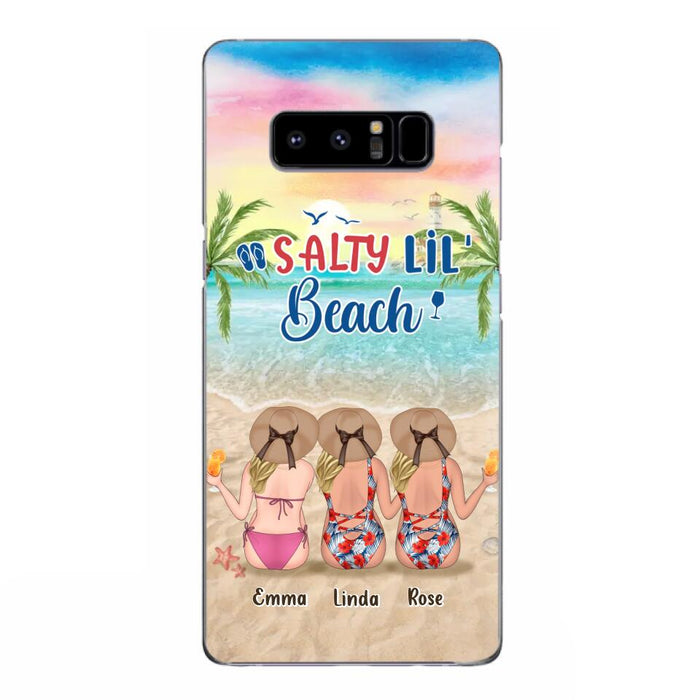 Custom Personalized Beach Girls Phone Case - Upto 3 Girls - Gift Idea For Friends/ Sisters - Salty Lil' Beach - Case For iPhone And Samsung