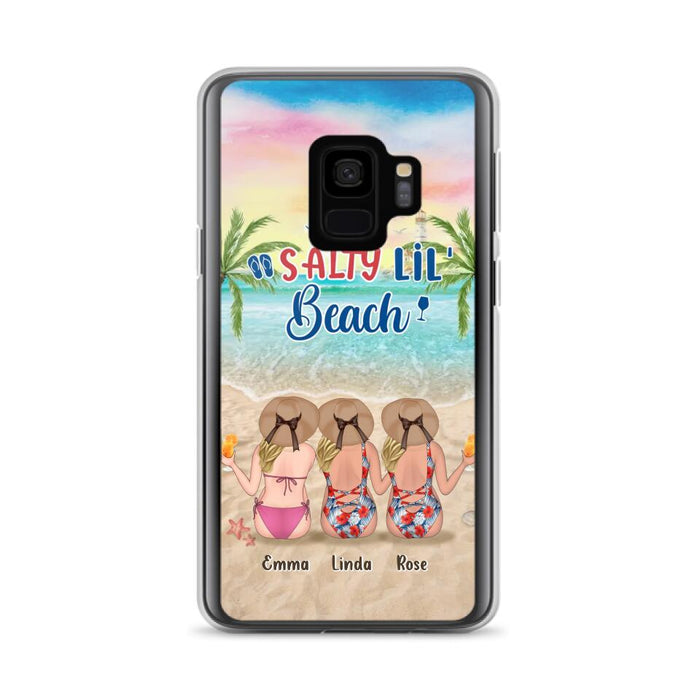 Custom Personalized Beach Girls Phone Case - Upto 3 Girls - Gift Idea For Friends/ Sisters - Salty Lil' Beach - Case For iPhone And Samsung