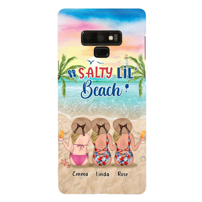 Custom Personalized Beach Girls Phone Case - Upto 3 Girls - Gift Idea For Friends/ Sisters - Salty Lil' Beach - Case For iPhone And Samsung