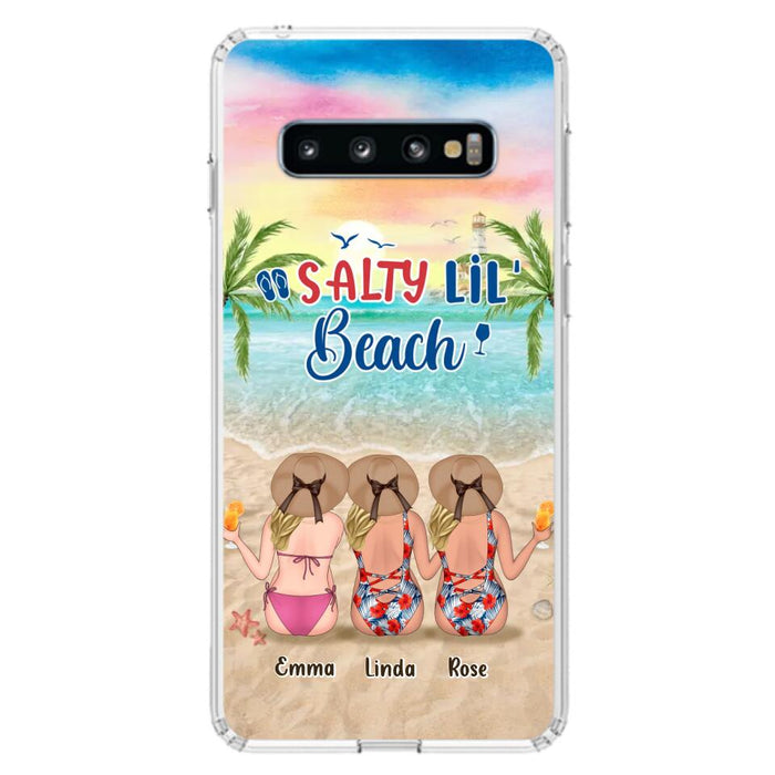 Custom Personalized Beach Girls Phone Case - Upto 3 Girls - Gift Idea For Friends/ Sisters - Salty Lil' Beach - Case For iPhone And Samsung