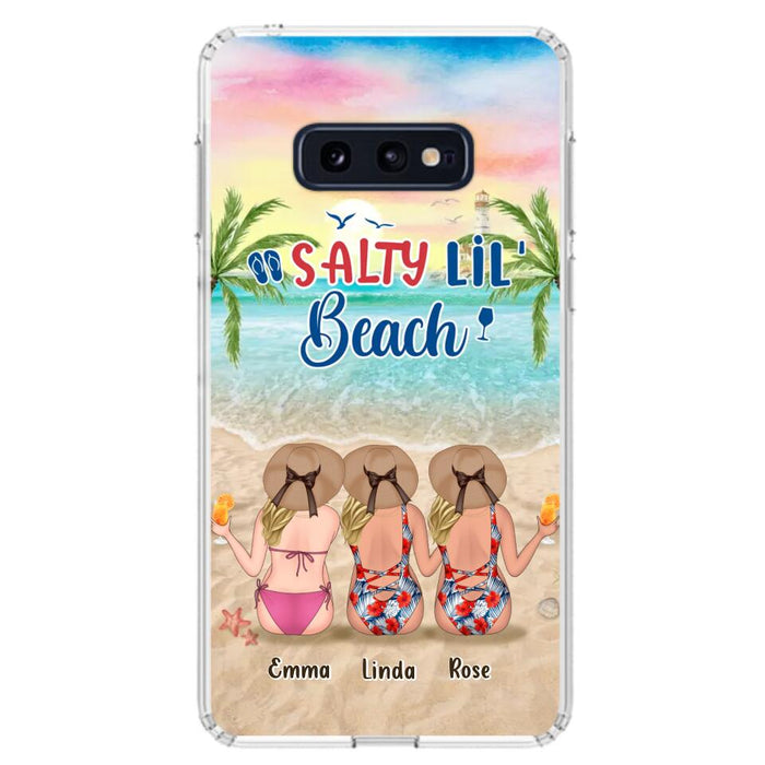 Custom Personalized Beach Girls Phone Case - Upto 3 Girls - Gift Idea For Friends/ Sisters - Salty Lil' Beach - Case For iPhone And Samsung