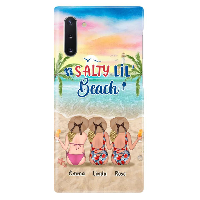 Custom Personalized Beach Girls Phone Case - Upto 3 Girls - Gift Idea For Friends/ Sisters - Salty Lil' Beach - Case For iPhone And Samsung