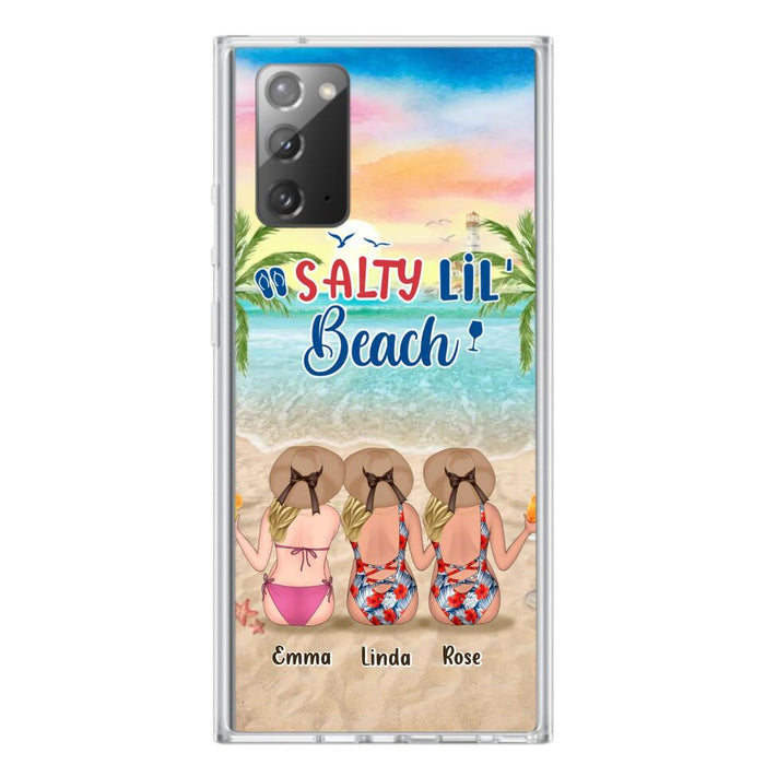 Custom Personalized Beach Girls Phone Case - Upto 3 Girls - Gift Idea For Friends/ Sisters - Salty Lil' Beach - Case For iPhone And Samsung